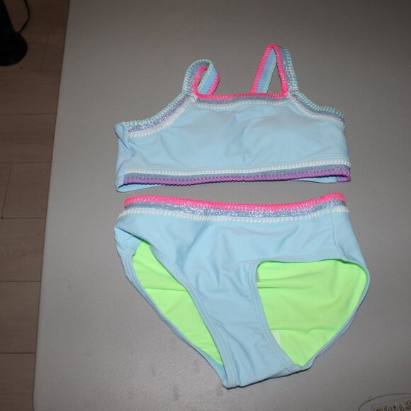 Blue 2 Pcs Justice Bikini Swimsuit Size 10 New - Picture 1 of 3